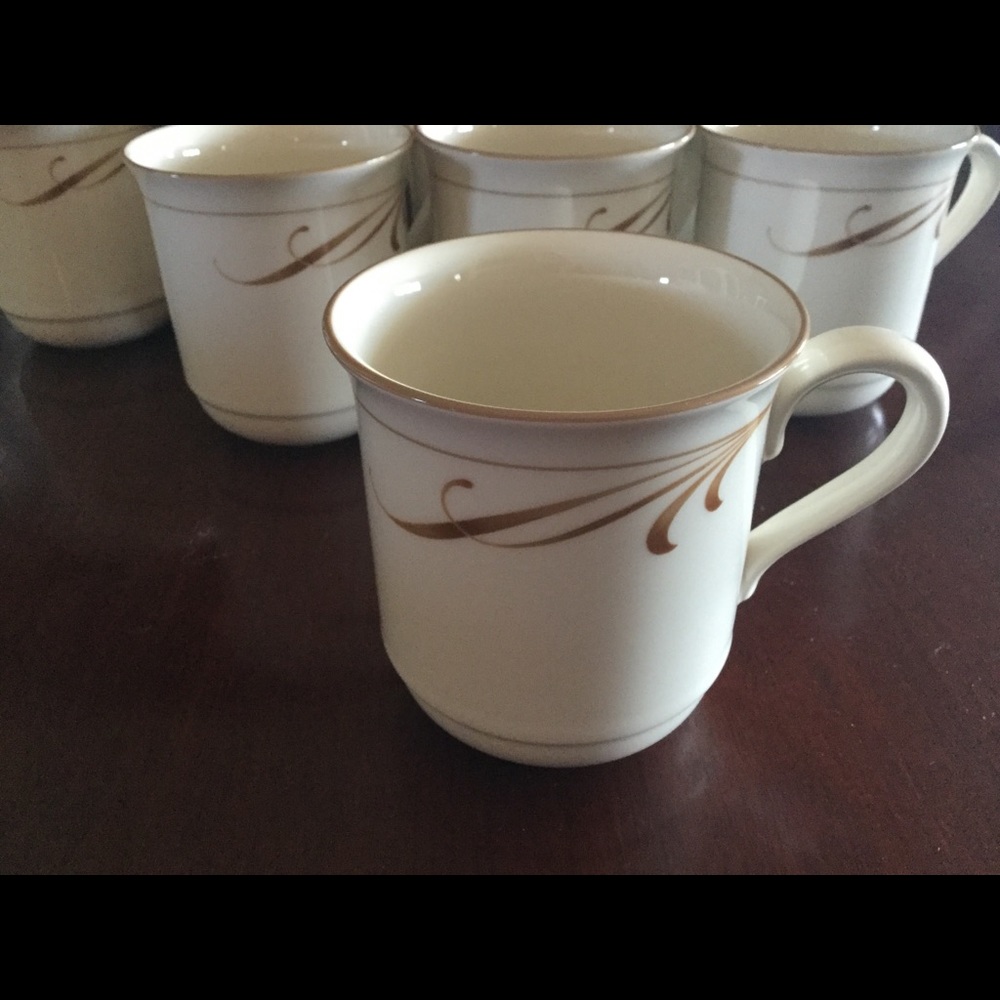 Lenox Chinastone Beige Brushstrones Coffee Mugs